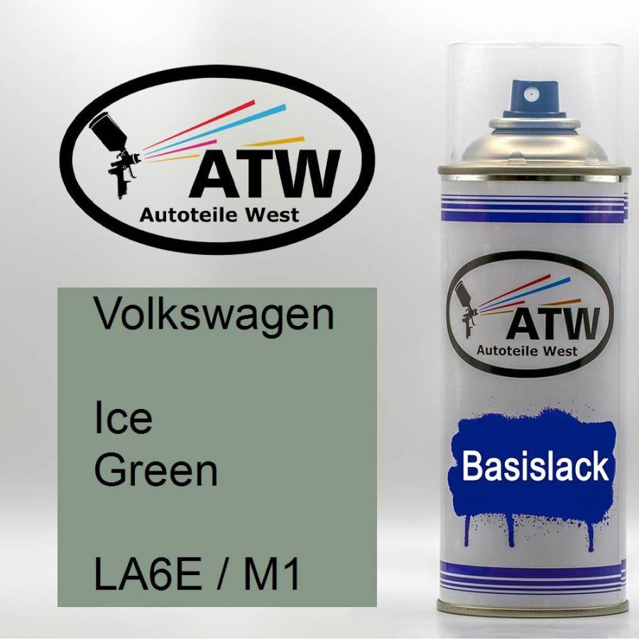 Volkswagen, Ice Green, LA6E / M1: 400ml Sprühdose, von ATW Autoteile West.